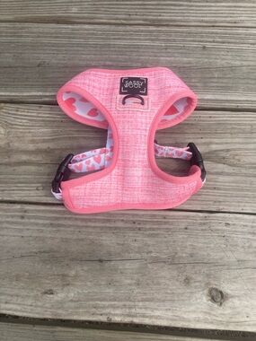 Sassy Woof Pink Heart Puppy Harness - Soft Adjustable Comfort